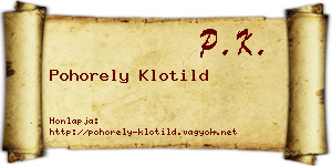 Pohorely Klotild névjegykártya